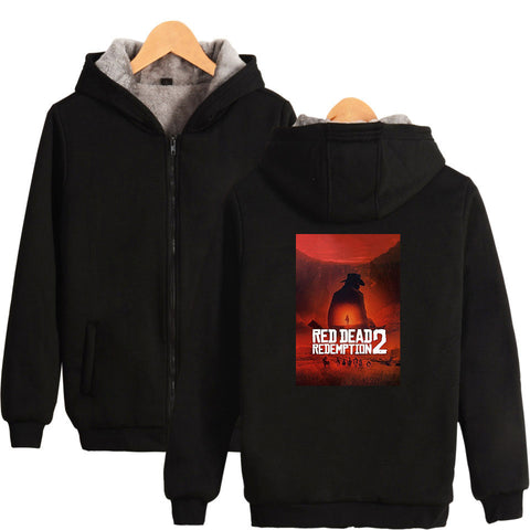 Image of Red Dead Redemption 2 Jackets - Solid Color Red Dead Redemption 2 Claas Van Der Linde Fleece Jacket