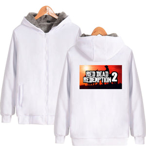 Red Dead Redemption 2 Jackets - Solid Color Red Dead Redemption 2 Icon Fleece Jacket