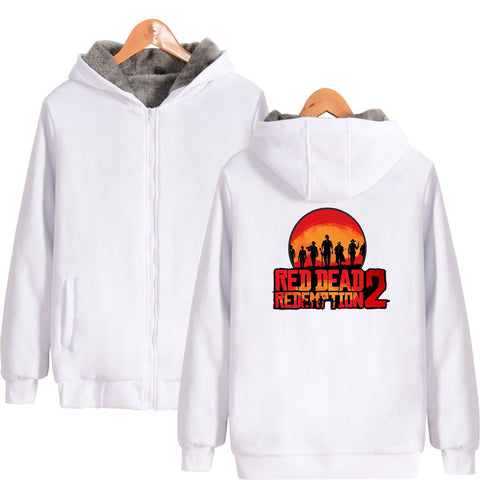 Image of Red Dead Redemption 2 Jackets - Solid Color Red Dead Redemption 2 Game Fleece Jacket
