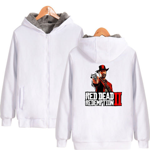 Image of Red Dead Redemption 2 Jackets - Solid Color Red Dead Redemption Super Cool Fleece Jacket