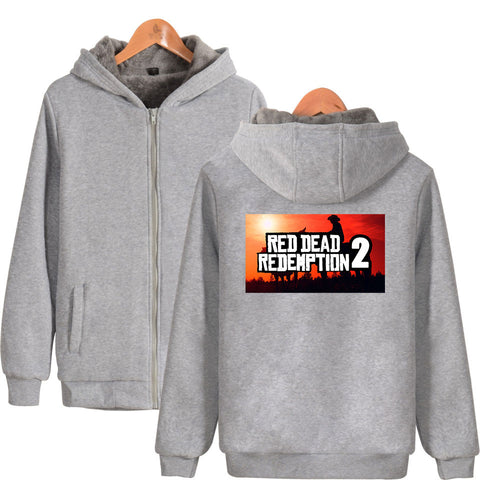 Image of Red Dead Redemption 2 Jackets - Solid Color Red Dead Redemption 2 Icon Fleece Jacket