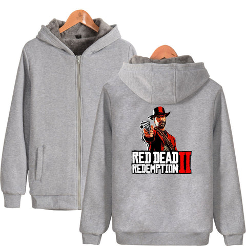 Image of Red Dead Redemption 2 Jackets - Solid Color Red Dead Redemption Super Cool Fleece Jacket