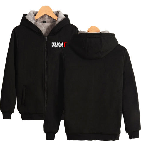 Image of Red Dead Redemption 2 Jackets - Solid Color Red Dead Redemption 2 LOGO Icon Fleece Jacket