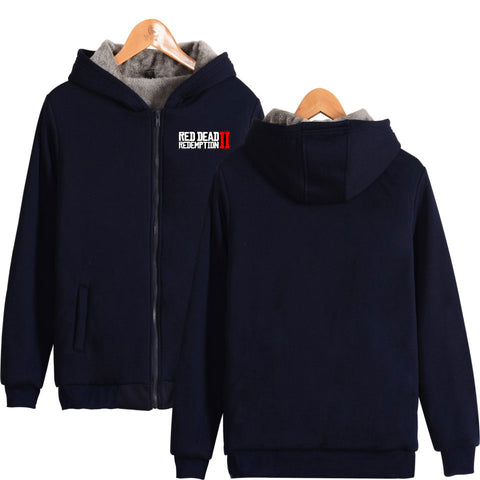 Image of Red Dead Redemption 2 Jackets - Solid Color Red Dead Redemption 2 LOGO Icon Fleece Jacket