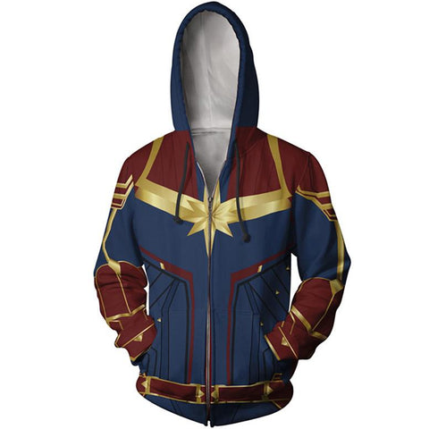 Image of Captain Marvel Hoodies 3D Digital Printed Unisex Zipper Hooded Jacket