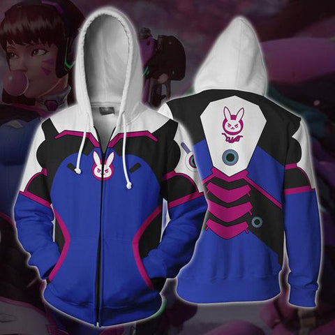 Image of Overwatch Hoodie - D. Va Zip Up Hoodie