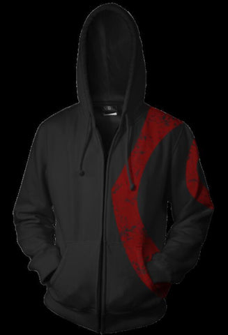 Image of God of War Kratos Hoodies - Zip Up Black Hoodie