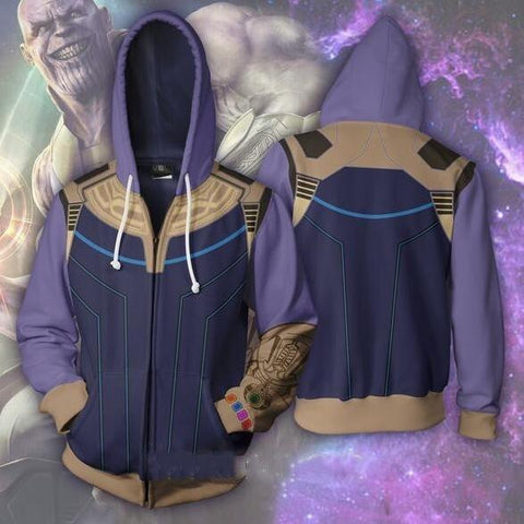 Image of The Avengers Hoodie - Thanos Zip Up Hoodie