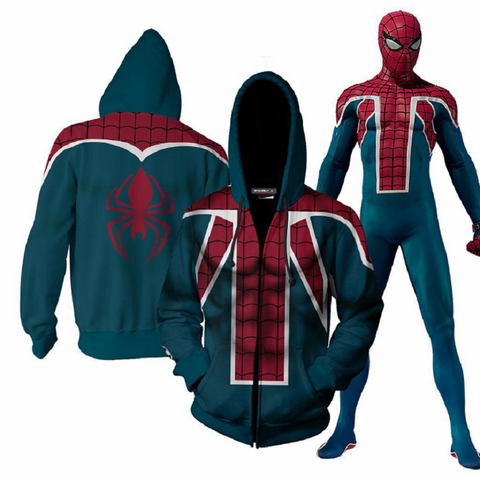 Image of Avengers Spider-Man Hoodie - Zip Up Hoodie