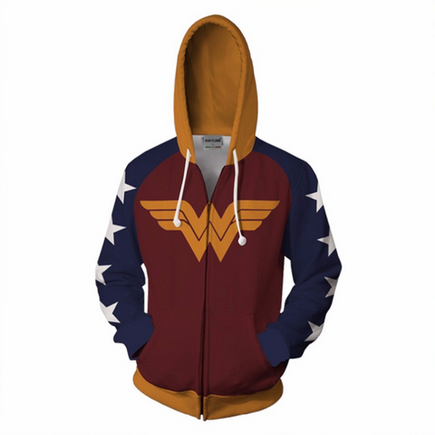 Image of Wonder Woman Hoodie - Diana Prince Zip Up Hoodie CSOS813