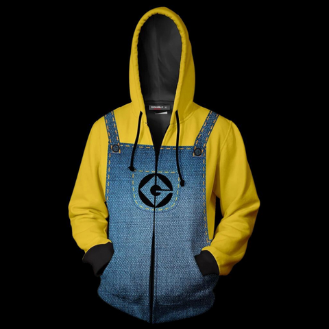 Image of Despicable Me Hoodie - Minions Zip Up Hoodie