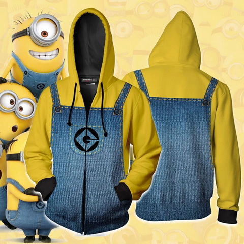 Image of Despicable Me Hoodie - Minions Zip Up Hoodie