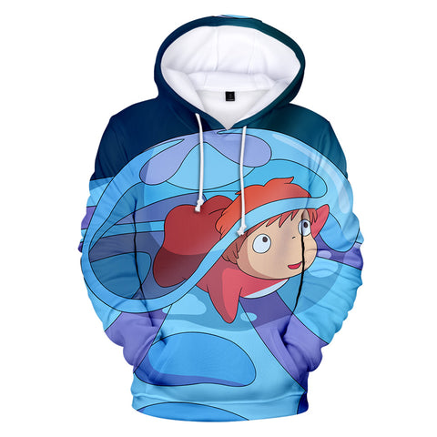 Image of Anime Ponyo On The Cliff Hoodies Tracksuits - 3D Hoodies Sweatshirt