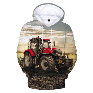 Funny Hooded Sweatshirts - 3D Tractor Printed Hoodie Streetwear