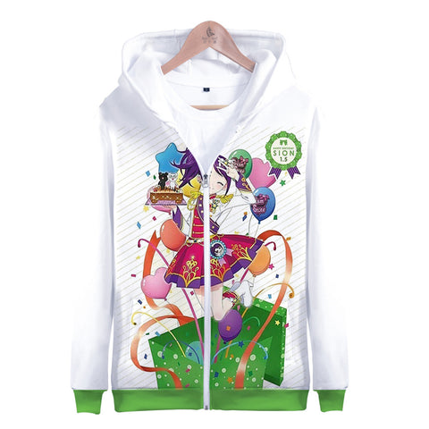 Image of Cartoon Idol Time Pripara Hoodie - 3D Zipper Hooded Pullovers Sweatshirt