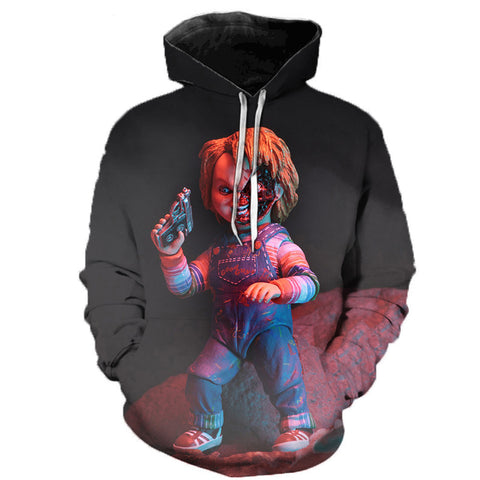 Image of Horror Movie 3D Printed Chucky Hoodies - Fashion Hooded Outerwear