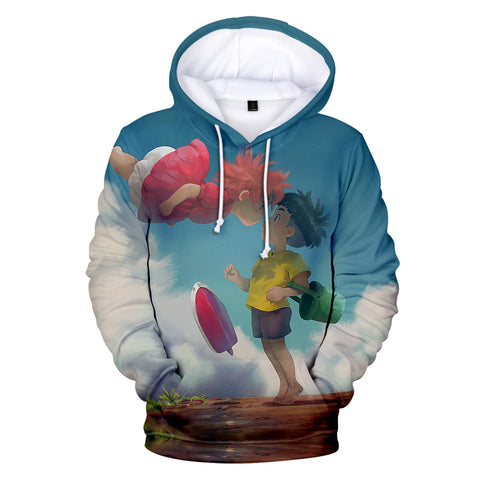 Image of Ponyo On The Cliff Hoodies Tracksuits - Anime 3D Hoodies Sweatshirt