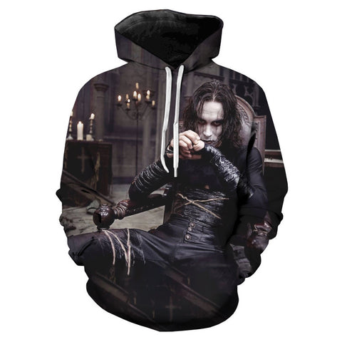 Image of The Crow Eric Draven Pullover - Horror Movie 3D Printed Hoodies