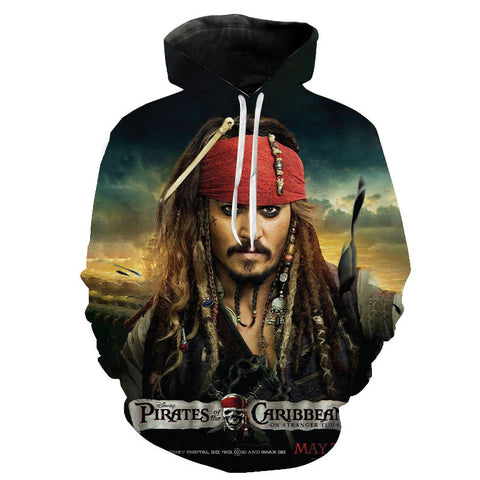 Image of 3D Printed Pirates of the Caribbean Hoodies - Movies Fashion Hoody Pullover