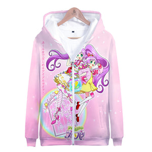 Cartoon Idol Time Pripara 3D Zipper Hoodie - Hooded Zip-Up Pullovers Sweatshirt