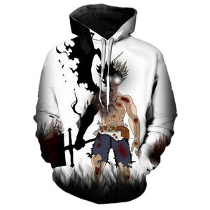 3D Printed Black Clover Casual Hoodie - Anime Long Sleeve Sweatshirt