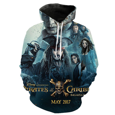 Image of Movies Pirates of the Caribbean 3D Printed Fashion Hoodies Pullover