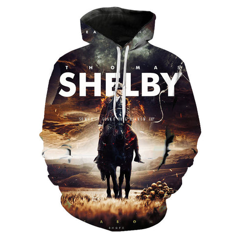 Image of Fashion 3D Printed Hoodie - Peaky Blinder Hooded Pullover