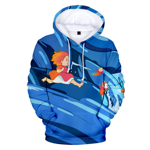 Image of Anime Ponyo On The Cliff Hoodies Tracksuits - 3D Hoodies Sweatshirt