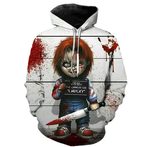 Horror Movie Fashion Chucky Hoodies - 3D Printed Hooded Outerwear