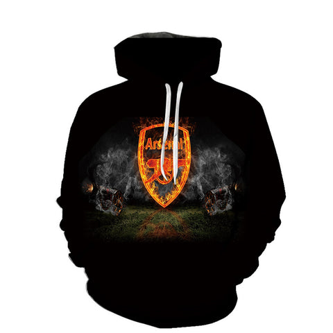 Image of Men's 3D Printed Hoodie - Football Logo Arsenal Pullover Sweatshirt