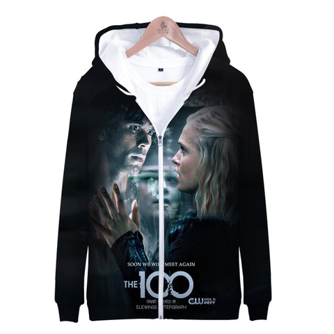 Image of Science Fiction Drama The Hundred Zipper Sweatshirt Hoodies