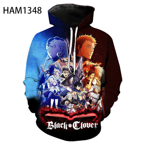 Image of Fashion Black Clover 3D Printed Hoodie - Anime Pullover