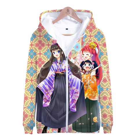 Image of Idol Time Pripara 3D Zipper Hoodie - Cartoon Hooded Zip-Up Pullovers Sweatshirt