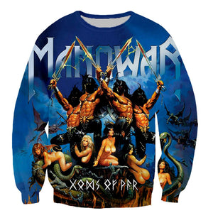 3D Printed Fashion Manowar Final Battle World Long Sleeves Hoodies