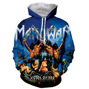 3D Printed Fashion Manowar Final Battle World Long Sleeves Hoodies