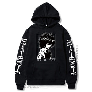 Anime Death Note Hoodie Lawliet L Graphic Long Sleeve Hoodies Pullover Sweatshirt