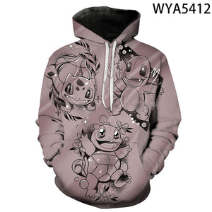 Fashion Casual Pokemon Hoodies - 3D Printed Sweatshirts Pullover