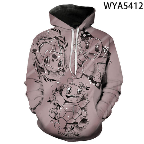 Image of Fashion Casual Pokemon Hoodies - 3D Printed Sweatshirts Pullover