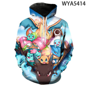 Fashion Casual Pokemon Hoodies - 3D Printed Sweatshirts Pullover