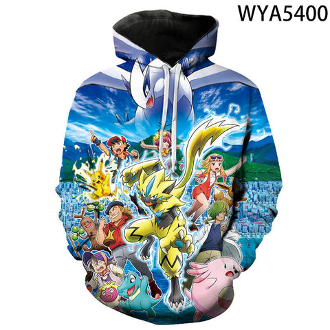 Image of Fashion Casual Pokemon Hoodies - 3D Printed Sweatshirts Pullover