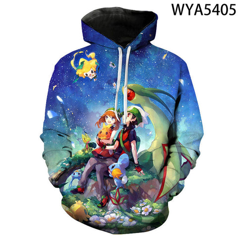 Image of Fashion Casual Pokemon Hoodies - 3D Printed Sweatshirts Pullover