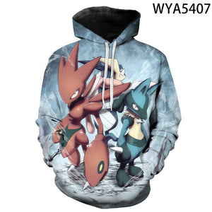 Fashion Casual Pokemon Hoodies - 3D Printed Sweatshirts Pullover