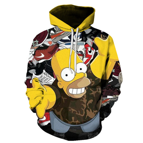 Image of Homer Simpson and His Son 3D Printed Hoodies Sweatshirts