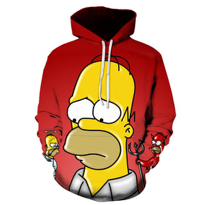 Homer Simpson and His Son 3D Printed Hoodies Sweatshirts