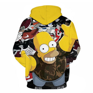 Homer Simpson and His Son 3D Printed Hoodies Sweatshirts