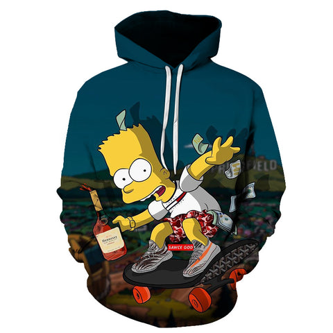 Image of 3D Fashion Print The Simpsons Sweatshirt Hoodies