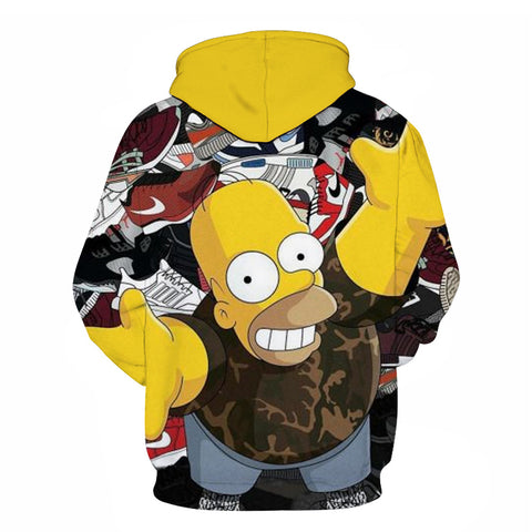 Image of Homer Simpson and His Son 3D Printed Hoodies Sweatshirts