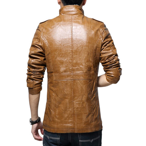 Image of Men's Jacket - PU Leather Thickening Cotton-padded  Jackets