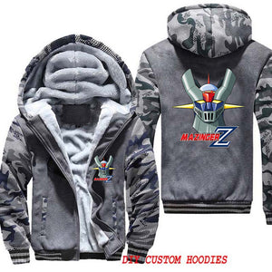 Anime Mazinger Z Males Thick Jackets Coats Pullover Unisex Tracksuit