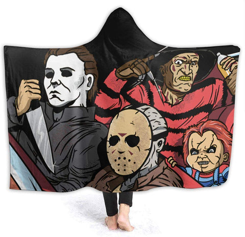 Image of Horror Michael-Myers Hooded Blanket - Microfiber Bedding Fluffy Blanket